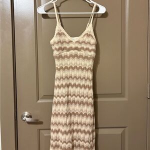 maxi crochet knit dress